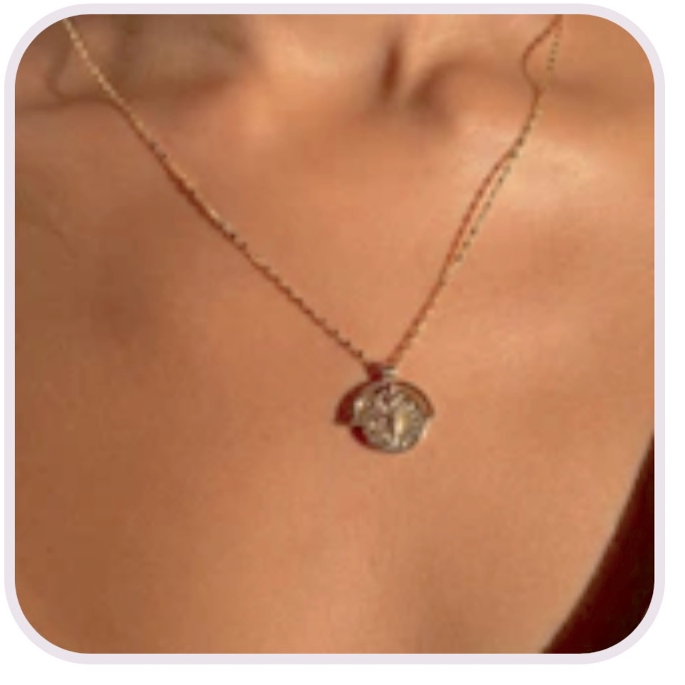 Gold coin zodiac necklace - scorpio